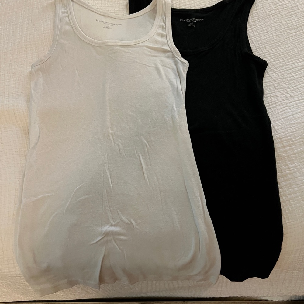 2-Pack Maternity Black and White Tank Tops